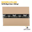 Baschieri & Pellagri 12/70 28g 2,7mm 250 kpl haulikonpatruuna laatikko ylhäältä - 12/70 metsästyspatruunat - 8057502106022 - 19