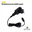 ENJOY verkkolaturi ja microUSB-kaapeli ulkokäyttöön (5V/2A, IP44) - Tarvikkeet riistakameroihin - 6438195018632 - 2
