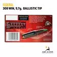 Federal Premium .308 Win 9,7g Nosler Ballistic Tip kiväärinpatruuna - 308 kaliiperi - 029465090302 - 5