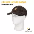 Fjällräven Lappland Camo Cap S/M Dark olive Yleiskuva lippalakki päässä mallinukella - Lippalakit - 7323450724672 - 9