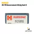 Hornady Subsonic Sub-X 45-70 Gov 26,3g kivääripatruuna - Muut kaliiperit - 090255827422 - 4
