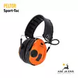 Peltor Sport-Tac aktiivikuulosuojaimet - etuviistosta, oranssit huomiovärikupit kiinnitettynä - Kuulosuojaimet - 7318640044852 - 8
