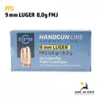 PPU 9 mm Luger FMJ 8,0g pistoolipatruuna - 9mm pistoolin patruunat - 8605003813262 - 1