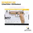 SIG Sauer M17 ASP 4,5 mm CO2 Blowback ilmapistooli, Hiekka/FDE - myyntipakkauksen takakansi - Ilma-aseluoti ilmapistoolit - 798681587902 - 16