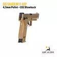SIG Sauer M17 ASP 4,5 mm CO2 Blowback ilmapistooli, Hiekka/FDE - oikealta takaa - Ilma-aseluoti ilmapistoolit - 798681587902 - 5