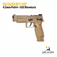 SIG Sauer M17 ASP 4,5 mm CO2 Blowback ilmapistooli, Hiekka/FDE - vasemmalta etuviistosta - Ilma-aseluoti ilmapistoolit - 798681587902 - 11