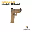 SIG Sauer M17 ASP 4,5 mm CO2 Blowback ilmapistooli, Hiekka/FDE - oikealta edestä - Ilma-aseluoti ilmapistoolit - 798681587902 - 9