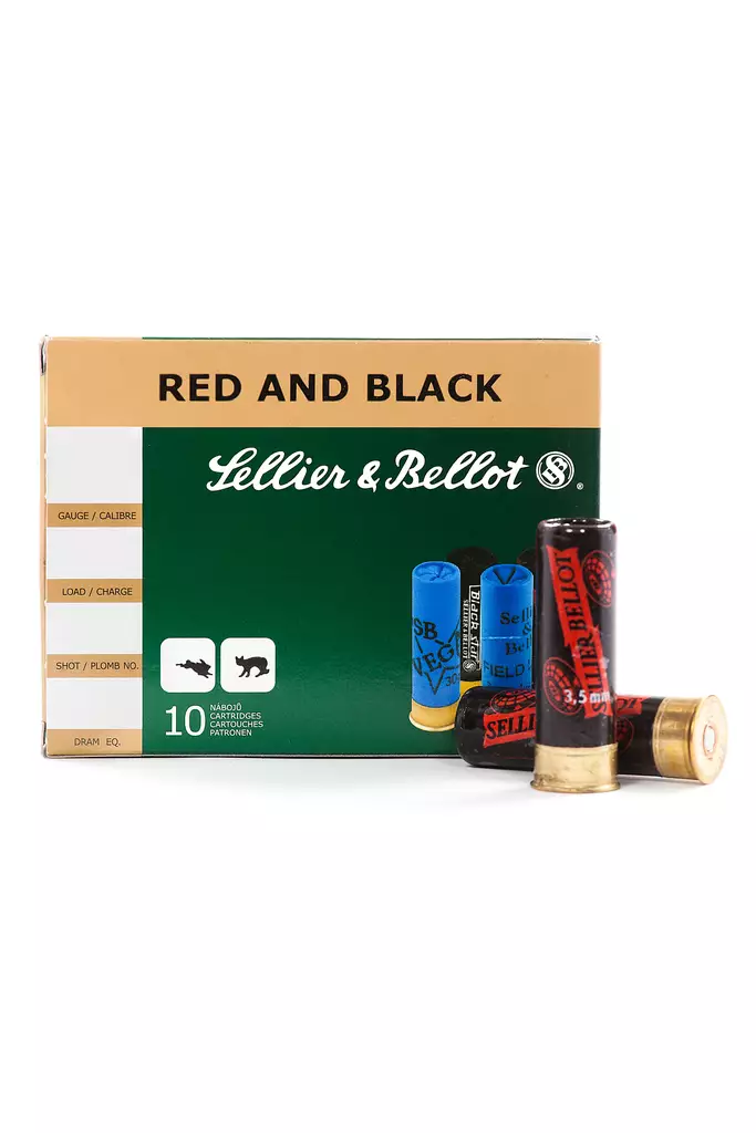12/65 Sellier & Bellot Red&Black 3,5mm 33,5g 10kpl - 12/70 metsästyspatruunat - 8590690154272 - 3