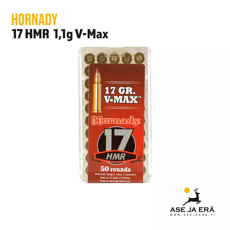 17HMR Hornady V-Max 1,1g pienoiskiväärin patruuna - 17HMR patruunat - 090255831702 - 1