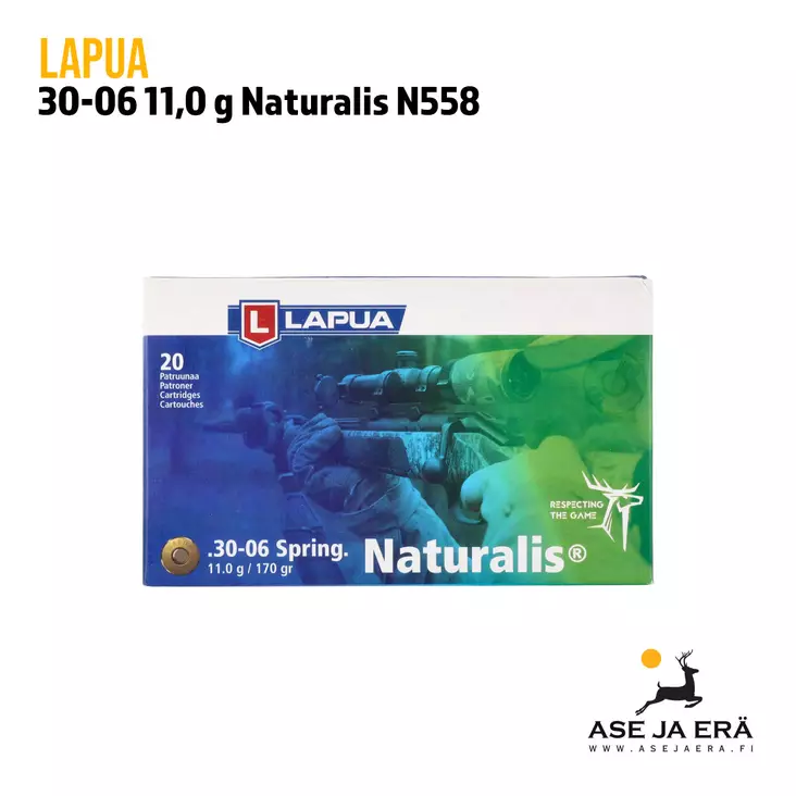 30-06 Lapua Naturalis 11,0g N558 Kivääripatruunaa 20 kpl - 30-06 kaliiperi - 6418267103442 - 2