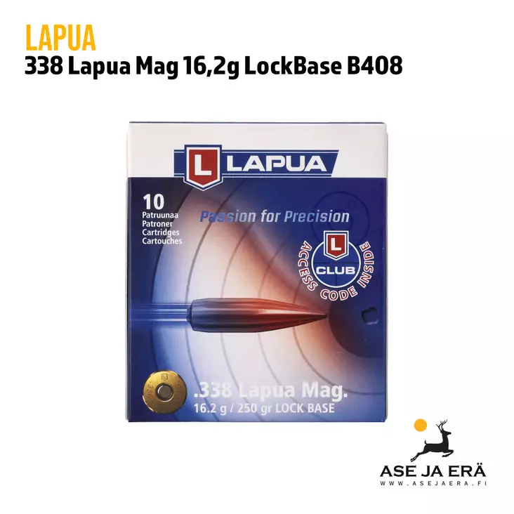 338 LapuaMag LockBase B408 16,2g Kivääripatruuna 10 kpl - Muut kaliiperit - 6418267101752 - 2