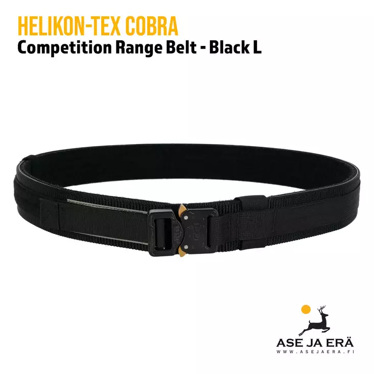 Helikon-Tex Cobra Competition Range Belt, vyö - Black L edestä - Muut asusteet - 5902688034252 - 1