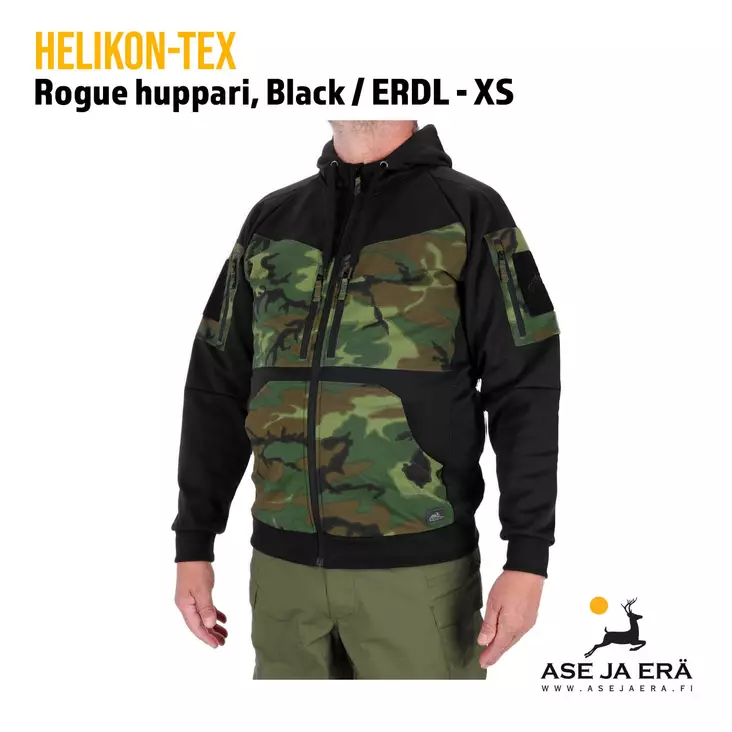 Helikon-Tex Rogue Hoodie - Fullzip huppari, Black / ERDL - XS, yleiskuva mallin päällä etuviistosta
Helikon-Tex Rogue Hoodie - Fullzip huppari, Black / ERDL - XS, suoraan edestä
Helikon-Tex Rogue Hoo - Hupparit - 5902688986292 - 1