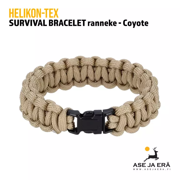 Helikon-Tex Survival Bracelet Olive - 550 Paracord Bracelet With 7 Inner Strands, Outdoor Emergency Tool