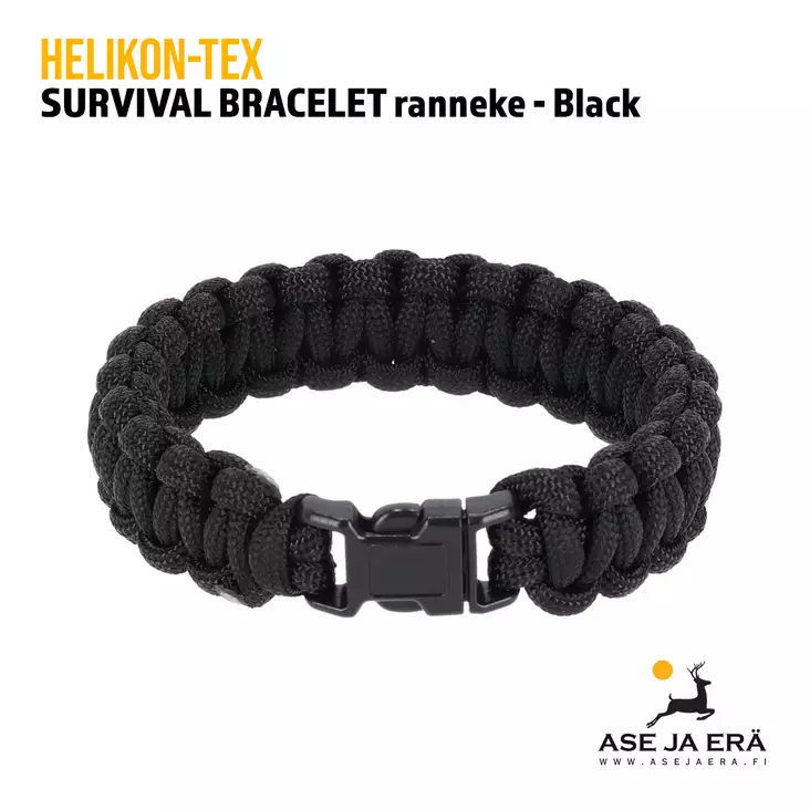 Helikon-Tex SURVIVAL BRACELET Paracord ranneke musta - Muut asusteet - 5908218717992 - 1