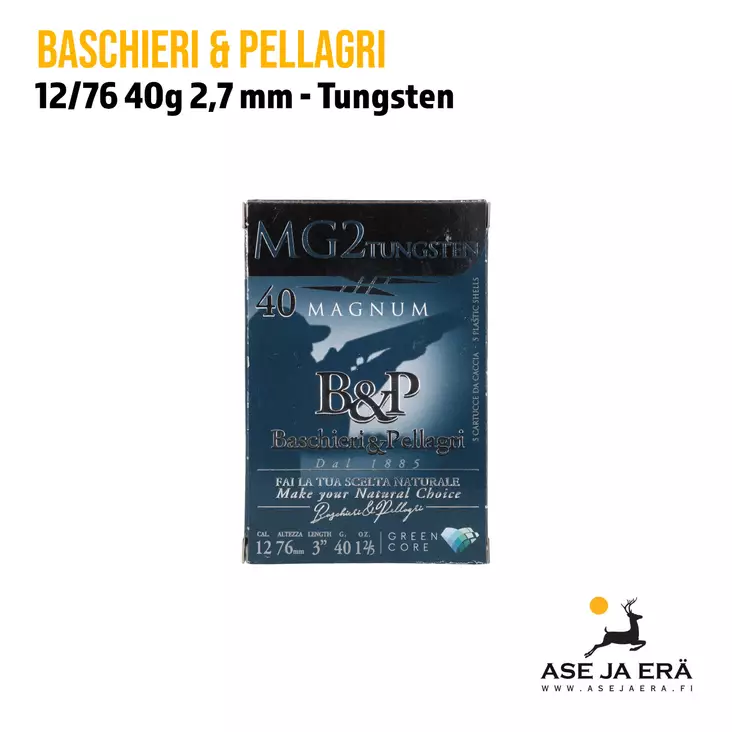 B&P MG2 Tungsten Magnum GC 12/76 40g haulikonpatruuna - Lyijyttömät patruunat - 8057502100792 - 1