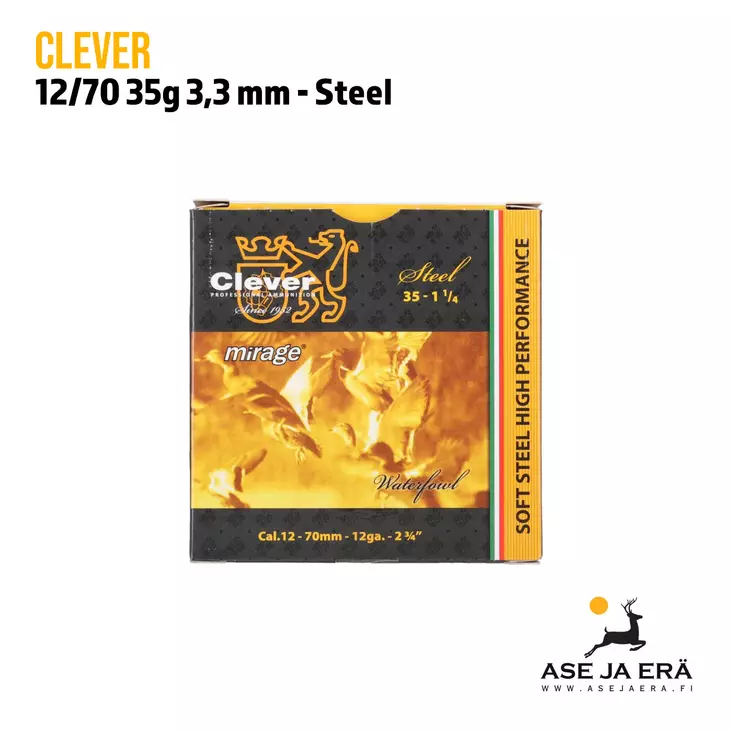 Clever Mirage Soft Steel T4 12/70 35g haulikonpatruuna - Lyijyttömät patruunat - 3300818390032 - 1