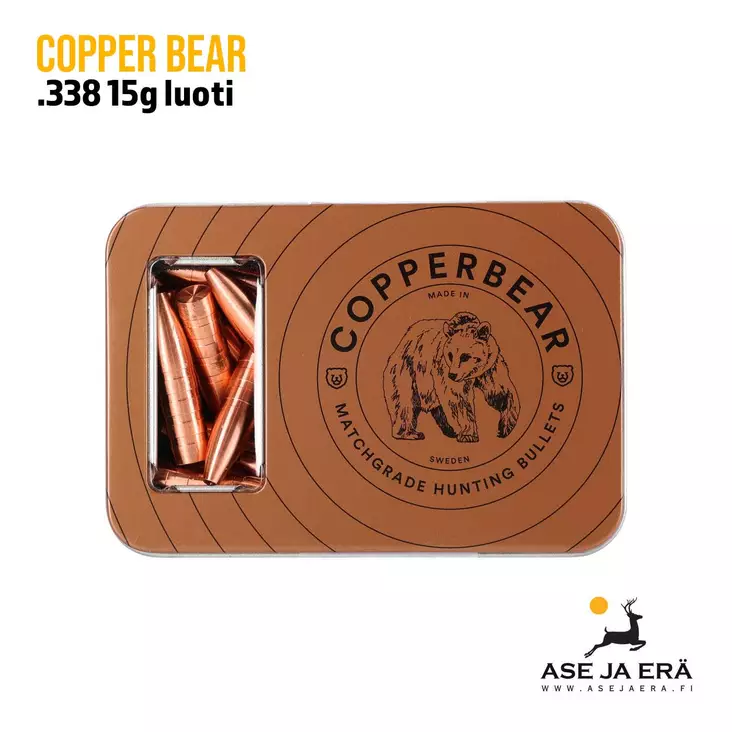 CopperBear .338 15g kupariluoti 50 kpl - .338 luodit - CB338232 - 1