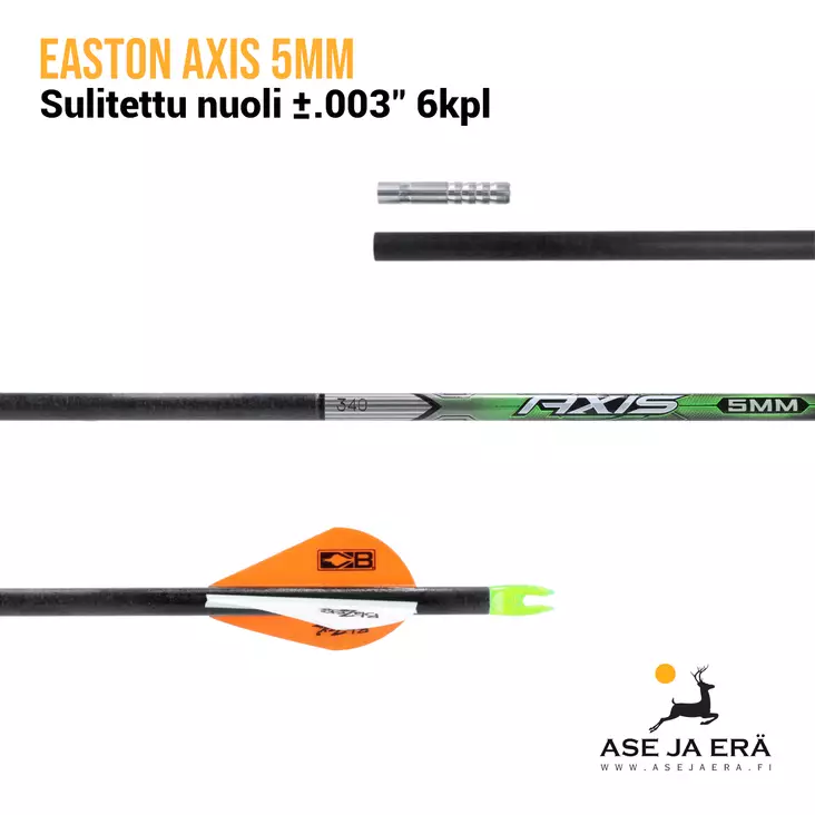 Easton Axis 5mm sulitettu nuoli 6kpl - Hiilikuitunuolet - 723560193882 - 1