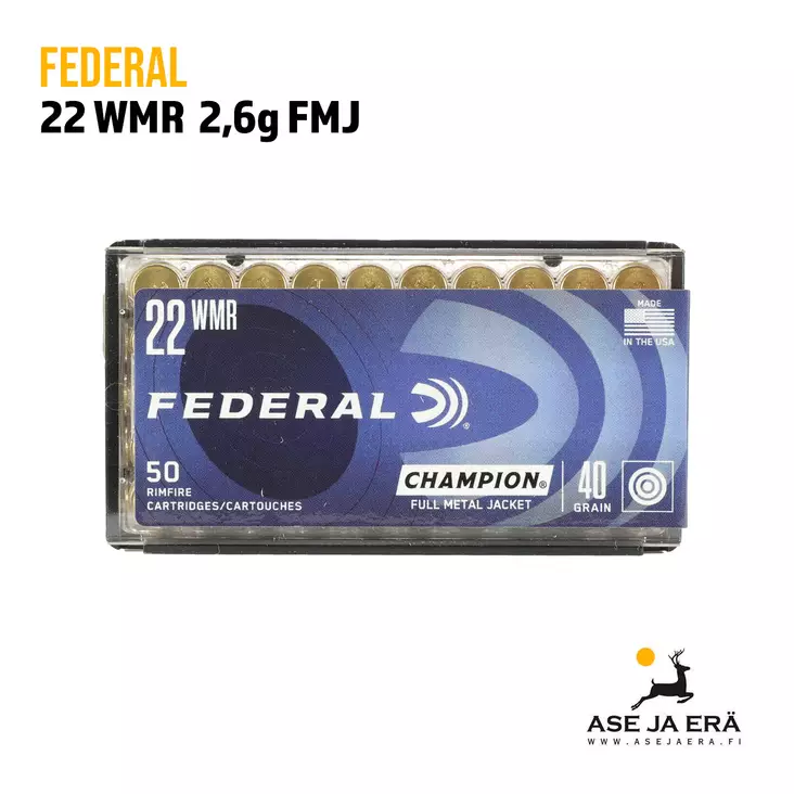 Federal Champion 22 Mag FMJ 2,60g pienoiskiväärinpatruuna - 22 WMR patruunat - 029465056032 - 1