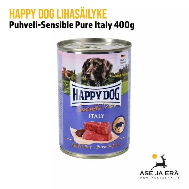 Happy Dog Sensible Pur Italy lihasäilyke Puhveli 400 g - Lihasäilykkeet ja makkarat - 4001967041422 - 1
