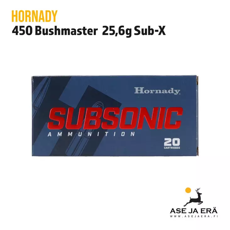 Hornady Subsonic 450 Bushmaster 25,6g Sub-X kiväärin patruuna - Muut kaliiperit - 090255822472 - 1