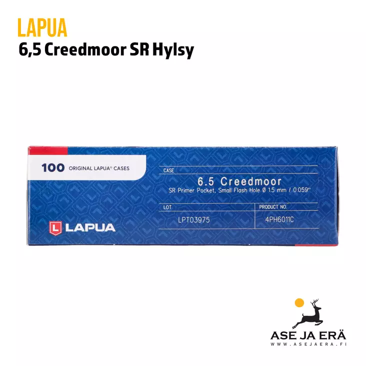 Lapua 6.5 Creedmoor Kiväärin messinkihylsy pienelle kiväärin nallille - Hylsyt - 6418267200622 - 1