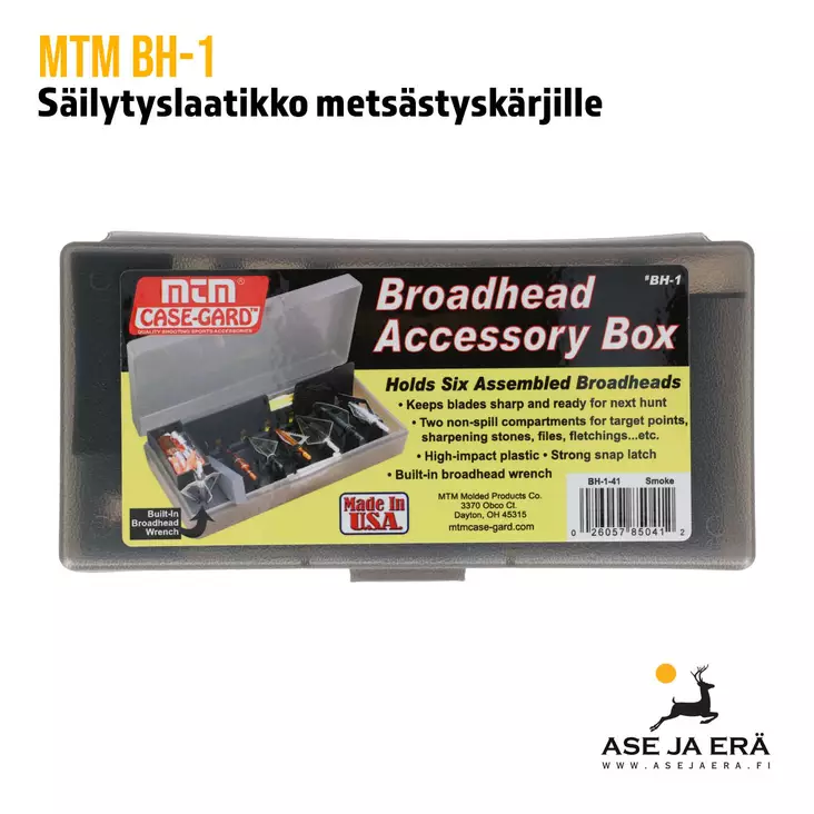 MTM BH-1 metsästyskärkien säilytyslaatikko 6 kärjelle, yleiskuva ylhäältä - Metsästyskärjet - 026057850412 - 1