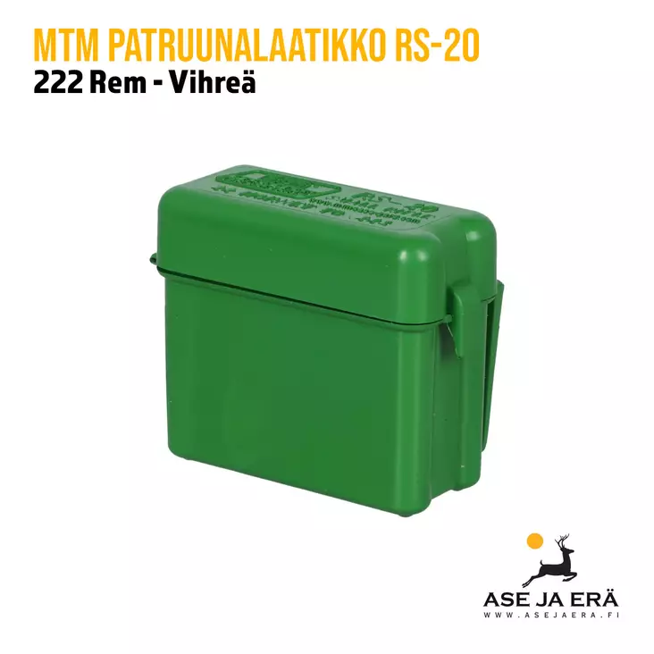 MTM RS-20 222-222Mag patruunalaatikko, vyölle kiinnittyvä - Kiväärin patruunoille - 026057216102 - 1