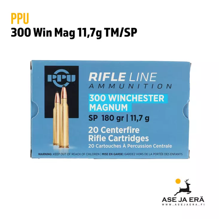 PPU 300 Win Mag TM/SP 11,7g kiväärinpatruuna - Muut kaliiperit - 8605003812562 - 1
