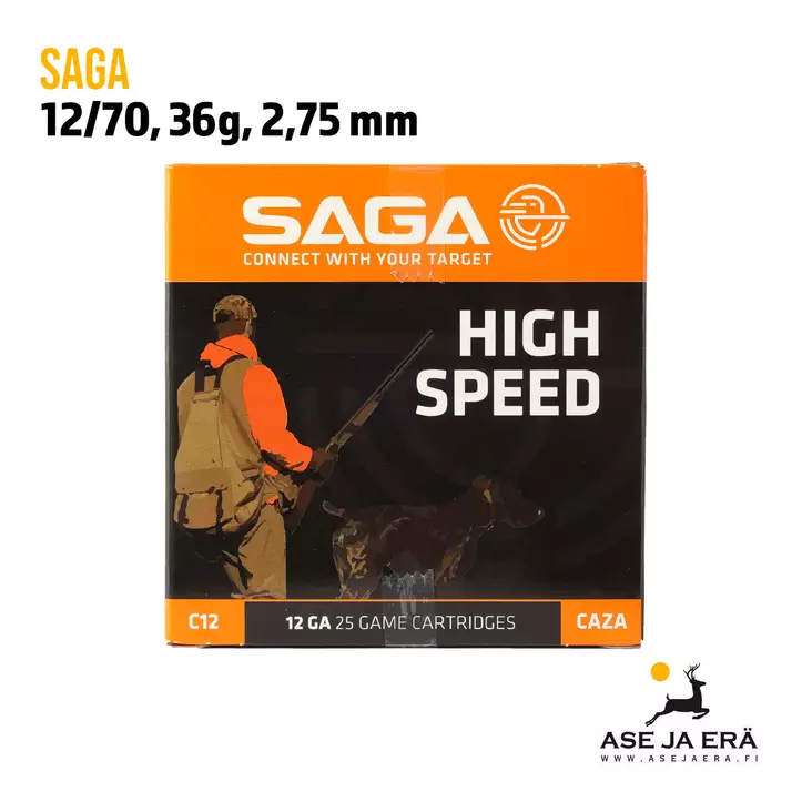 Saga High Speed 12/70 36g haulikonpatruuna - 12/70 metsästyspatruunat - 8435101624732 - 1