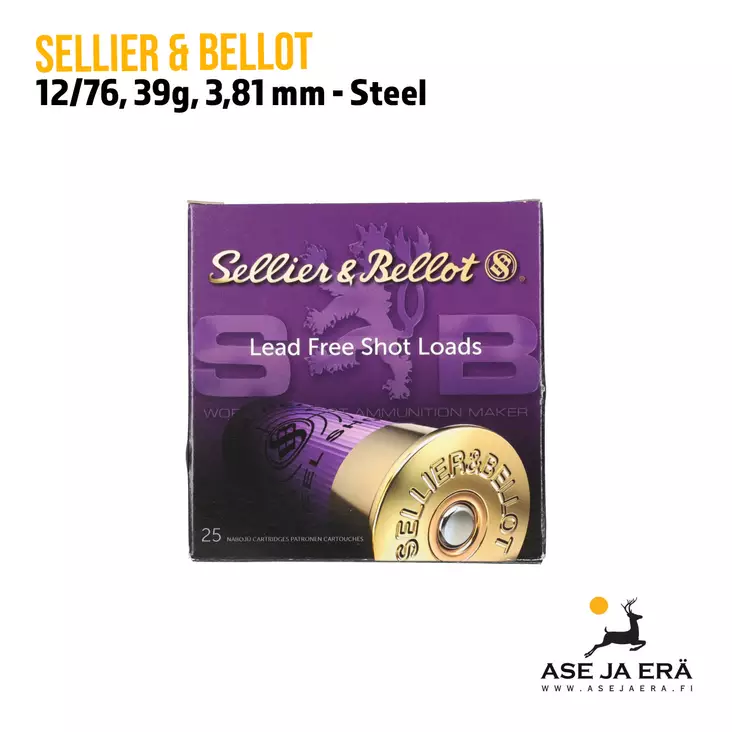 Sellier & Bellot 12/76 Steel Shot Magnum 39g haulikonpatruuna - 12/76 metsästyspatruunat - 8590690066742 - 26
