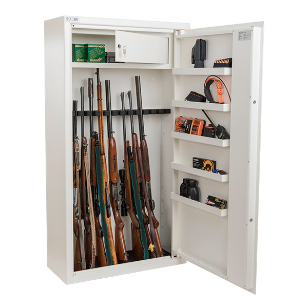 Suomi RS14 asekaappi valkoinen - Asekaappi 11-19 aseelle - 6438347015342 - 1