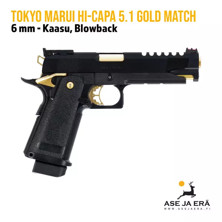 Tokyo Marui Hi-Capa 5.1 Gold Match 6 mm Airsoft pistooli