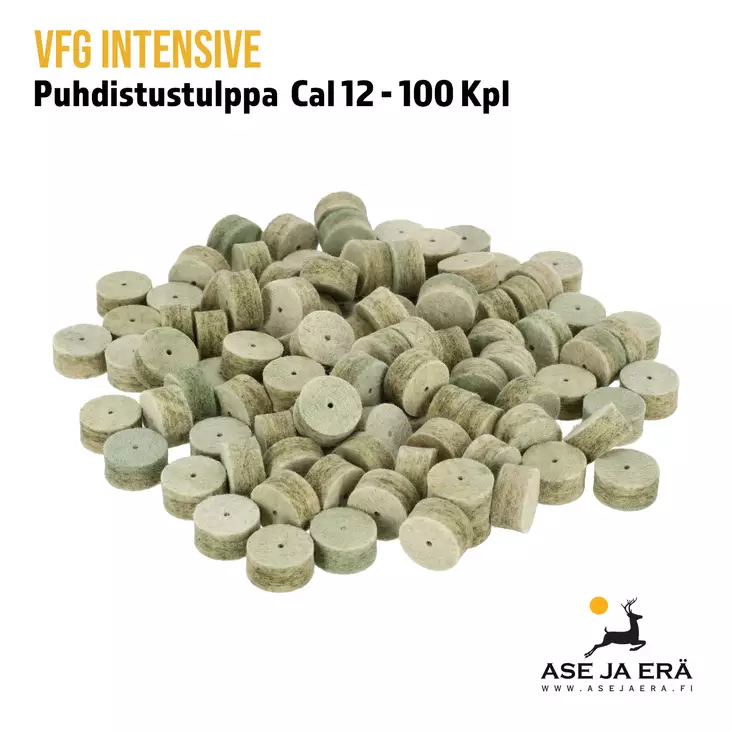 VFG- INTENSE puhdistustulppa cal 12 100kpl - Yleiskuva tulpista - Puhdistustulpat ja asesillat - 4260419147772 - 1
