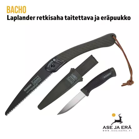 Bahco Laplander Retkisaha & LAP-KNIFE Eräpuukko -setti - Linkkuveitset, piilut ja sahat - 7311518216443 - 1