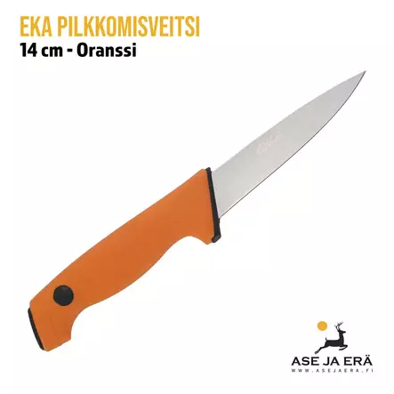 EKA pilkkomisveitsi 14cm oranssi - yleiskuva sivusta - Lihaveitset - 7391537302303 - 1