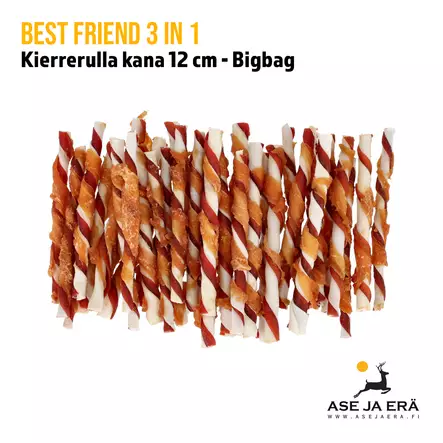Best Friend 3 in 1 Big Bag 12 cm 36kpl 325g - Koiran herkut ja puruluut - 5700551172083 - 2