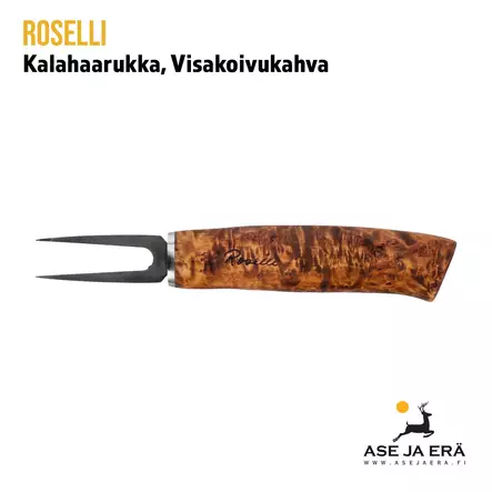 Roselli Kalahaarukka RW800 Fileerauspiikki hiiliteräs ja visakoivu - Sivukuva - Muut veitset - 6430056853253 - 2