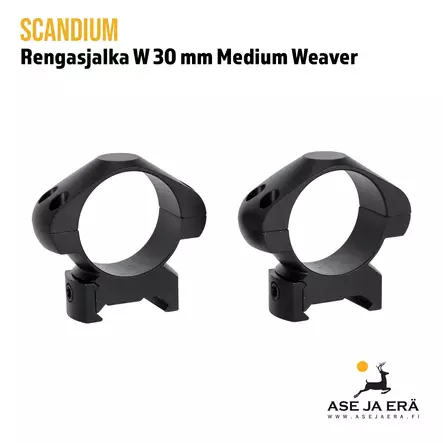 Scandium W 30 mm Medium renkaat Weaver - Yleiskuva - 30mm kiikarinrenkaat - 7340143713843 - 1