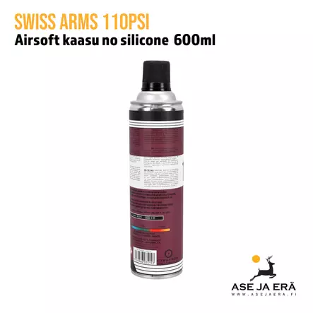 Swiss Arms 110 PSI airsoftkaasu 600 ml - Kaasut, CO2 ja voiteluaineet - 3559966035153 - 2