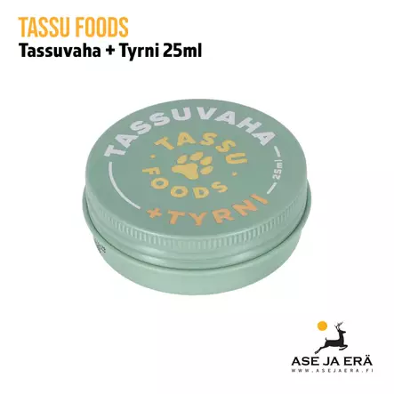 Tassu Foods Tassuvaha + Tyrni 25ml - yläviistosta, rasia - Koiran hoito ja terveys - 6429810935083 - 2