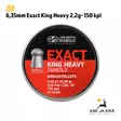 6,35mm JSB Exact King Heavy 2,2g Ilmakivääriluoti 150 kpl - yleiskuva rasian kannesta - 6,35 mm luodit - 8594180450783 - 2