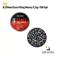 6,35mm JSB Exact King Heavy 2,2g Ilmakivääriluoti 150 kpl - kansi avattuna luodit näkyvissä - 6,35 mm luodit - 8594180450783 - 3