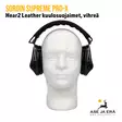 Sordin Supreme Pro-X Hear2 Leather kuulosuojaimet, vihreä, mallinuken päässä edestä - Kuulosuojaimet - 7392749009233 - 4