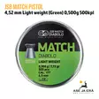 JSB Match Pistol 4,52mm rasia päältä - 4,5 mm ilmapistooliluodit - 8594180450233 - 2