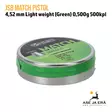 JSB Match Pistol 4,52mm rasia sivulta - 4,5 mm ilmapistooliluodit - 8594180450233 - 5