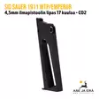 Sig Sauer 1911 We The People - Emperor 4,5mm CO2 ilmapistoolin varalipas - vasemmalta takaviistosta - SIG Sauer lippaat - 798681596393 - 4