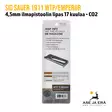 Sig Sauer 1911 We The People - Emperor 4,5mm CO2 ilmapistoolin varalipas - myyntipakkauksen takakansi EAN näkyvissä - SIG Sauer lippaat - 798681596393 - 12