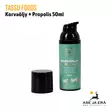 Tassu Foods Korvaöljy + Propolis 50ml - pullo edestä, korkki irrallaan vieressä - Koiran hoito ja terveys - 6429810935113 - 2